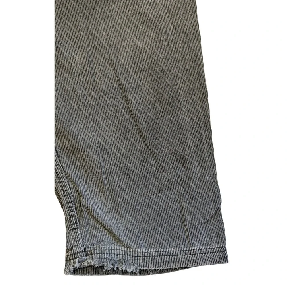 Union‎ Bay Grey Corduroy Overalls Vintage Wide Leg Bib Adjustable Strap Y2K Med